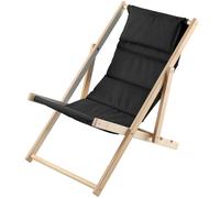 Chaise longue KADAX, avec appuie-tête, noir