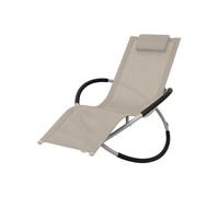 vidaXL Chaise longue Géométrique d'extérieur Acier Crème