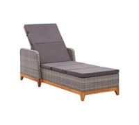 Vidaxl Chaise Longue Résine Tressée Et Bois D'acacia Massif Gris