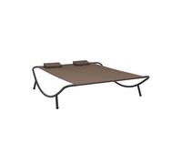 vidaXL Transat deux places d'extérieur 200 x 173 x 45 cm Marron