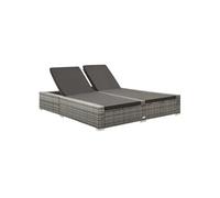 Chaise Longue Double Résine Tressée Marron et Crème Transat Chilienne vidaXL
