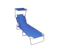 Chaise longue L. 57 cm bleu en aluminium H. 27 cm non empilable pliable