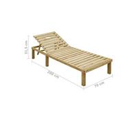 vidaXL Chaise longue Bois de pin imprégné 49087
