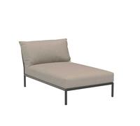 Chaise longue Level 2 structure gris foncé powder-coated aluminum frame