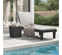 Chaise Longue Lit de Bronzage Bain de Soleil Jardin Noir Polypropylène vidaXL