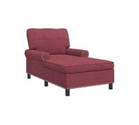 Vidaxl Chaise Longue Avec Coussin Bordeaux 91 X 157 X 91 Cm Tissu