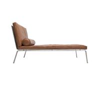 Chaise longue Man cuir frame brushed steel