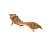 Chaise Longue Pliable En Bois D'acacia Massif Marron Ergonomique Pour Jardin Et Terrasse Marron