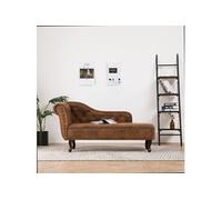 vidaXL Chaise longue canapé-lit 281278 Marron simili cuir daim