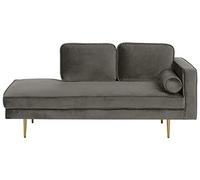 Chaise Longue Méridienne Côté Droit en Velours Beige pour Salon Glamour Beliani