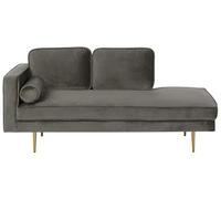Chaise Longue Méridienne Côté Gauche en Velours Beige pour Salon Glamour Beliani