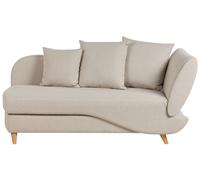 Chaise Longue Moderne 2 Places à Droite avec Rangement et Coussins en Tissu Lin