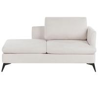 Chaise Longue Moderne à Droite Pieds en Métal avec Coussin Tissu Polyester Beige Clair Sievoz
