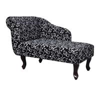Chaise Longue Noir Et Blanc Tissu Noir