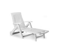 Chaise longue Multistore 2002 pliable PVC blanc avec dossier réglable Blanc G