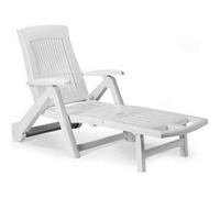 Chaise longue Multistore 2002 pliable PVC blanc avec dossier réglable