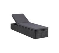 Vidaxl Chaise Longue Résine Tressée Noir Et Gris Foncé