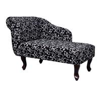 Chaise longue Noir et blanc Tissu