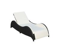 Chaise longue noir H. 45 cm en resine tressee L. 200 cm non pliable