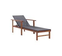 Chaise longue noir H. 56 cm en bois massif L. 200 cm non empilable non pliable