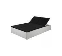 Chaise Longue avec Coussin Résine Tressée Piscine Jardin Patio Camping vidaXL