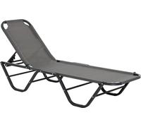 Chaise longue Outsunny Chaise longue de plage à 5 niveaux en aluminium Chaise longue de jardin Texteline Gris+Noir 163 x 58,5 x 91 cm