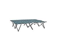 vidaXL Chaise longue pliable 2 places Motif de feuilles Acier