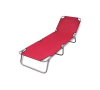 Chaise longue pliable acier enduit de poudre rouge