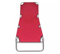 Chaise Longue Pliable Acier Enduit De Poudre Rouge Multicolore