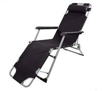 Chaise Longue Pliable - AKTIVE - Noir - Acier + 600D
