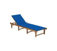 vidaXL Chaise Longue Pliable avec Coussin Bain de Soleil de Jardin Transat de Patio Chaise Longue de Terrasse Extérieur Plage Bois d'Acacia Massif G