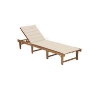 Bois d'Acacia Solide Chaise Longue Pliable avec Coussin Extérieur vidaXL