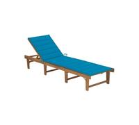 Vidaxl Chaise Longue Pliable Avec Coussin Bois D'acacia Solide