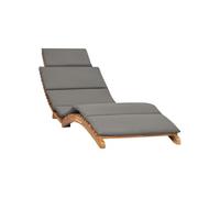 vidaXL Chaise longue pliable avec coussin gris foncé Bois de teck Gris