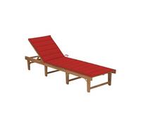 Vidaxl Chaise Longue Pliable Avec Coussin Bois D'acacia Solide