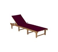 Chaise Longue Pliable avec Coussin Transat de Patio Bain de Soleil de Jardin Chaise Longue de Terrasse Extérieur Plage Bois d'Acacia Massif