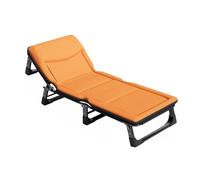 Chaise longue pliable avec dossier réglable et appui-tête en mousse à mémoire de forme pour la relaxation dans le jardin