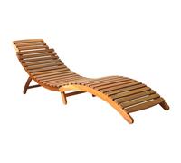 Chaise Longue Pliable En Bois D'acacia Massif Marron Ergonomique Pour Jardin Et Terrasse Marron