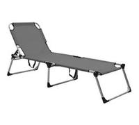 Chaise longue pliable extra haute pour seniors Gris Aluminium Gris G