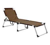 Chaise longue pliable extra haute pour seniors Marron Aluminium Marron G