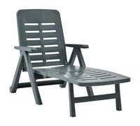 Chaise Longue Pliable Plastique Vert Terrasse Jardin Patio Extérieur vidaXL