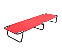 Chaise Longue Pliable Rouge Acier Jardin Terrasse Randonnée Extérieur vidaXL