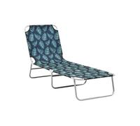 Chaise Longue Pliable Transat de Patio Bain de Soleil d'Extérieur Chaise Longue de Terrasse Jardin Acier et Tissu 310331