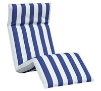 Chaise Longue Pliante Bleu et Blanc 175x54x8,5 cm Oxford | Tissu déperlant, 5 positions, pliage facile, usage jardin plage yoga