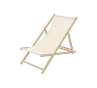 Chaise Longue Pliante Chilienne en Bois de Pin, Beige, Dossier Réglable, 3