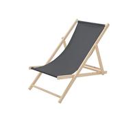 ECD Germany Chaise Longue en Bois de Pin Anthracité Pliable 120 kg Réglable à 3 Positions de Couchage Bain de Soleil pour Intérieur et Extérieur Fauteuil Relax de Plage Jardin Balcon Terrasse Patio