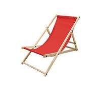 Chaise longue - transat ECD Germany Chaise Longue en Bois de Pin - Rouge - Pliable 120 kg Réglable à 3 Positions