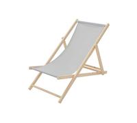 ECD Germany Chaise Longue Pliante Chilienne en Bois de Pin, Gris Clair, Dossier Réglable, Hellgrau G