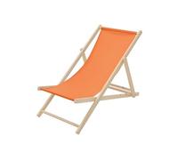 ECD Germany Chaise Longue Pliante Chilienne en Bois, Orange, Dossier Réglable, 3 Positions Orange, Brun G