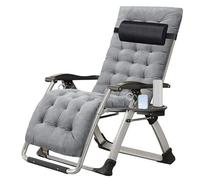 Chaise longue pliante - Divit SR11 - Métal gris - Dossier inclinable 90° à 170° - Coussin de tête inclus